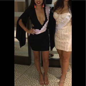 Low V Cut Out Little Black Dress